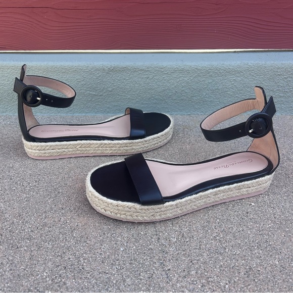 $725~GIANVITO ROSSI~Black Portofino 25 Jute Platform Espadrille Sandals~6/6.5/36 - Picture 3 of 15